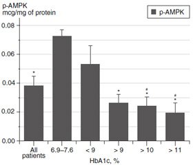 Association of 5’AMP-activated protein kinase activity with disease duration and HbA1c content in leukocytes in diabetic patients